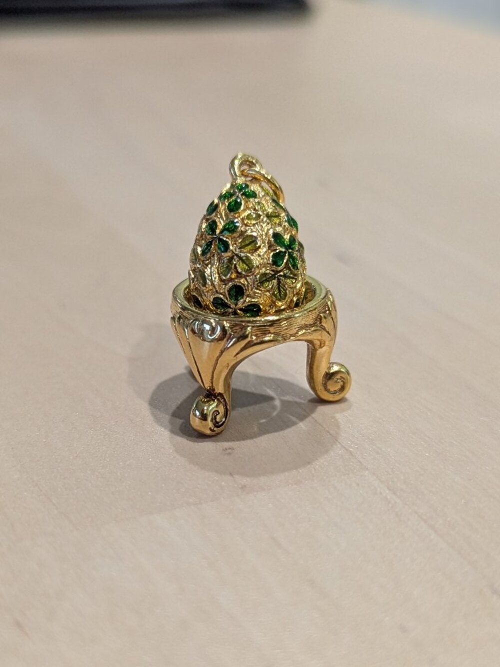 Vintage Joan Rivers Clover Egg Charm